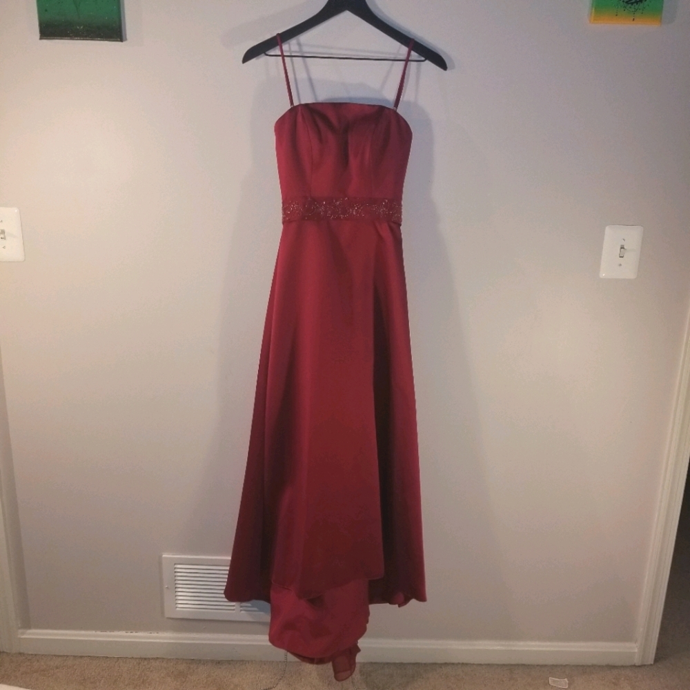 Burgandy Floor Length Evening Gown